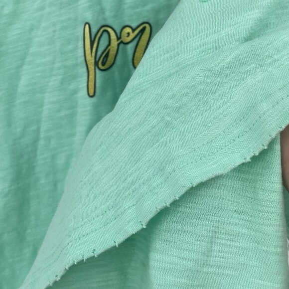 A Rare Bird Teal Pretty On The Inside Handmade Tattered Tee L/XL Oversized - Picture 11 of 16